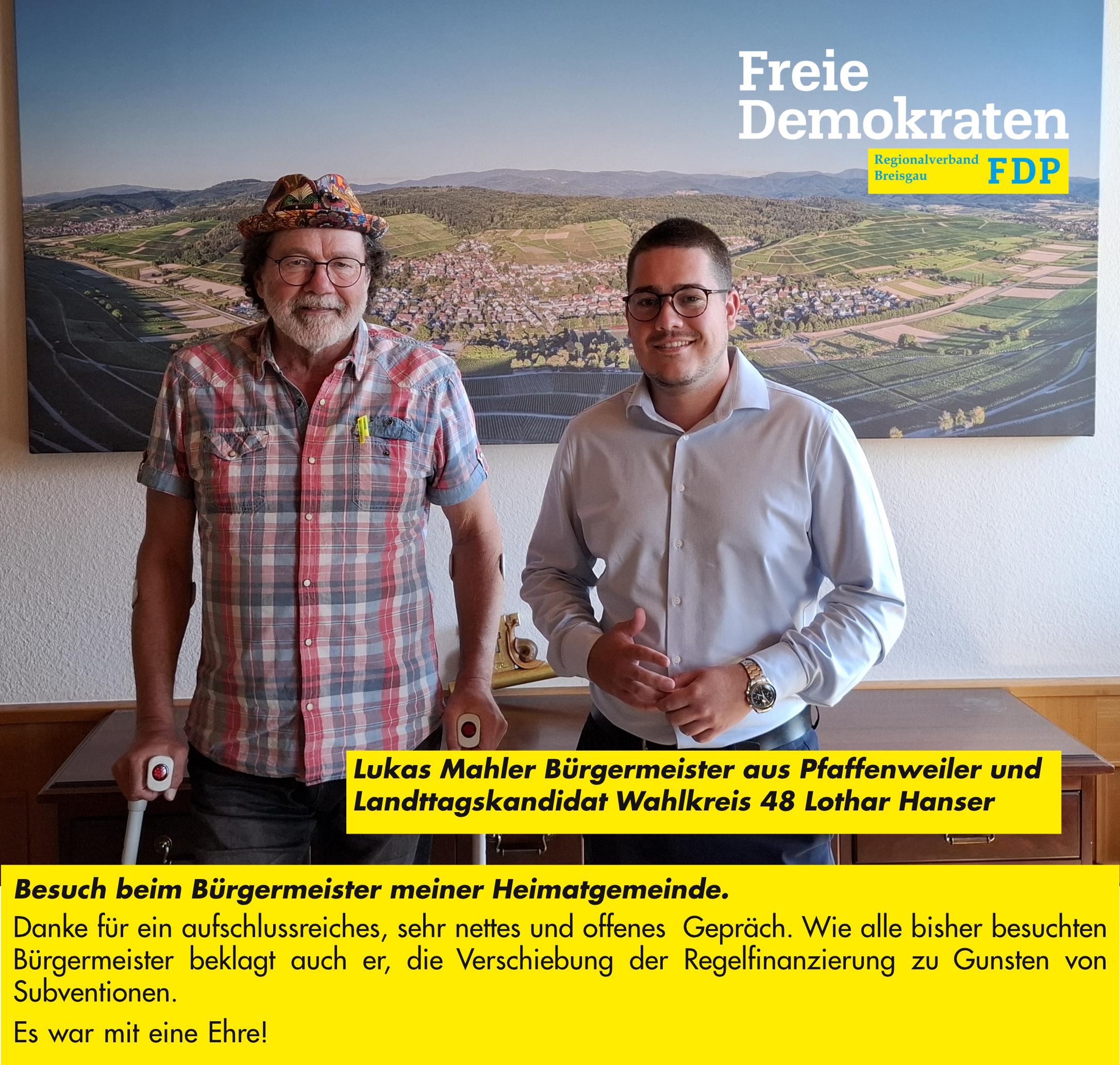 Herr Mahler Bürgermeister Pfaffenweier